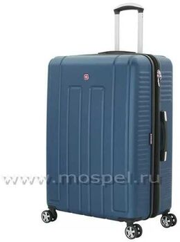 Синий пластиковый чемодан Vaud
