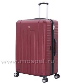 Бордовый пластиковый чемодан Vaud