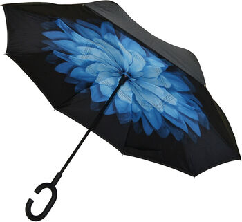 Зонт наоборот "Голубая хризантема"