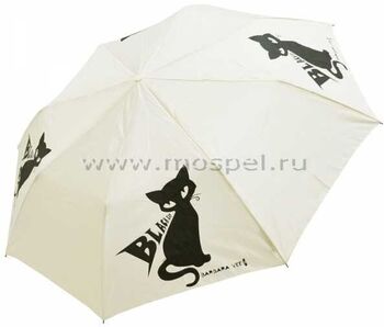 Белый женский зонт "Black Cat"