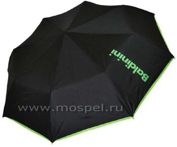 Женский зонт черный с салатовой окантовкой 30015