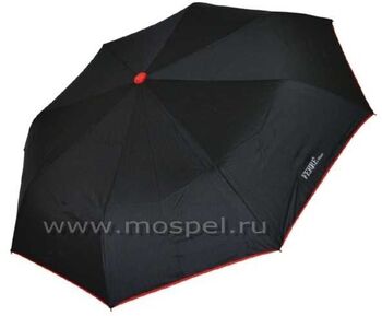 Черный зонт с красной окантовкой 30017