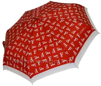Красный зонт с принтом буквы "F" 6014