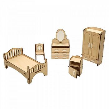 2367348 Набор деревянной мебели для кукол "Спальня"