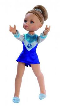 Кукла гимнастка в голубом